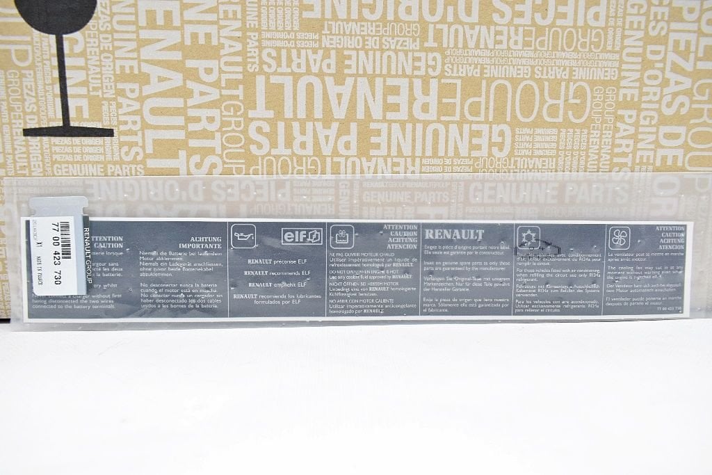 Clio 1-I Megane 1-I Laguna 1-I Panel Ön Yazı Etiketi 7700423730 -Renault Mais