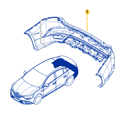 Megane 4-IV Arka Tampon (2016-2023) 850102339V -Renault Mais