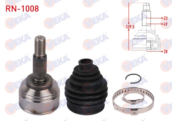Clio 4-IV Ön Dış Aks Kafası (Dış Freze:23 İç Freze:28) Mekanik 5 Vites 1.2 16V D4F 391018662R -Veka
