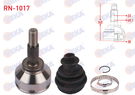 Logan 1-I Sandero 1-I Ön Dış Aks Kafası (Dış Freze:23 İç Freze:30) 1.5 Dci K9K 391010167R -Veka