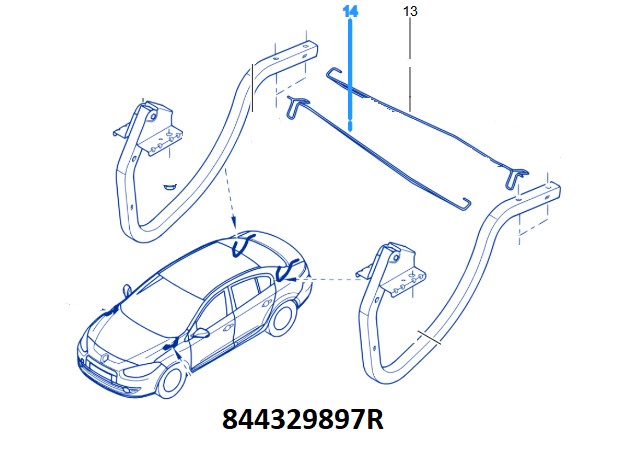Fluence Bagaj Kapak Denge Gergi Çubuğu (Ön Taraf) (2010-2016) 844329897R - Renault Mais