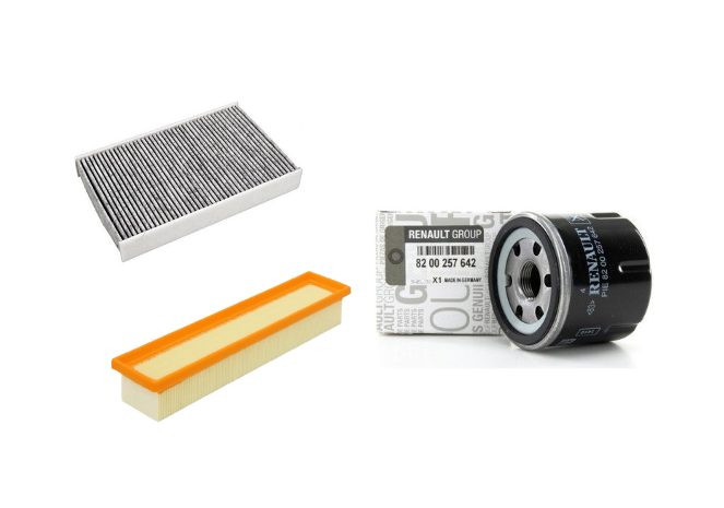 Clio 2-II Thalia Filtre Bakım Seti 1.2 16V D4F (2003-2012) (Yağ+Hava+Polen Filtre)